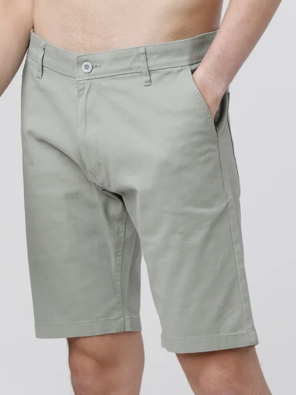  Highlander Men Green Slim Fit Chino Shorts Shorts