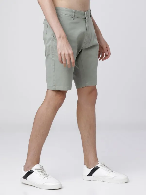  Highlander Men Green Slim Fit Chino Shorts Shorts