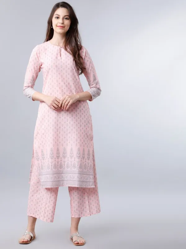  Vishudh Women Pink Printed Kurta Sets