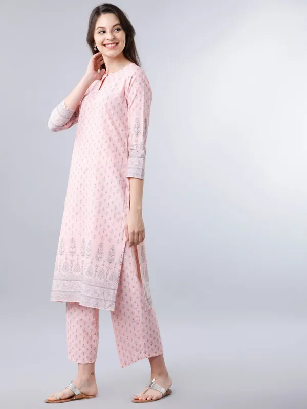  Vishudh Women Pink Printed Kurta Sets