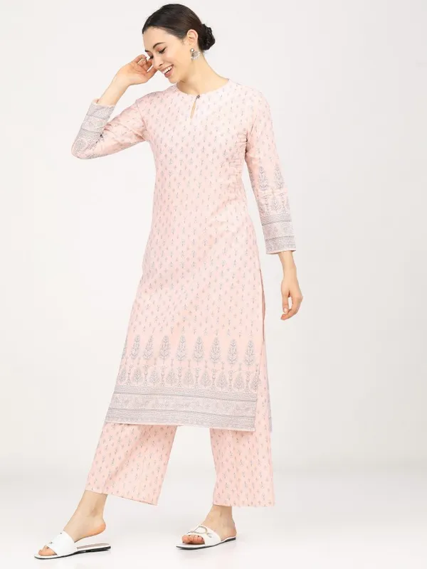  Vishudh Women Pink Printed Kurta Sets