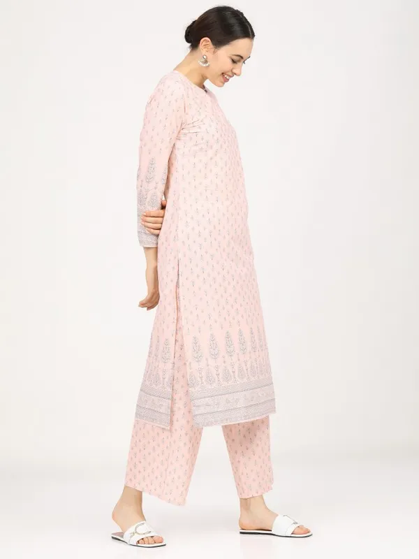  Vishudh Women Pink Printed Kurta Sets