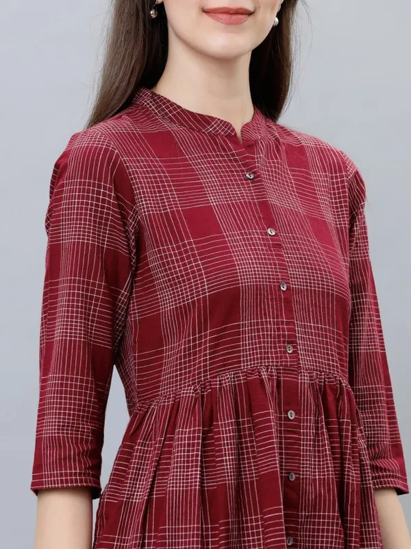 Checked A-Line Dress