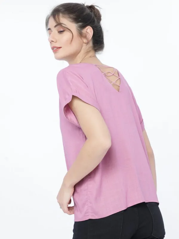  Tokyo Talkies Women Mauve Solid Regular Tops