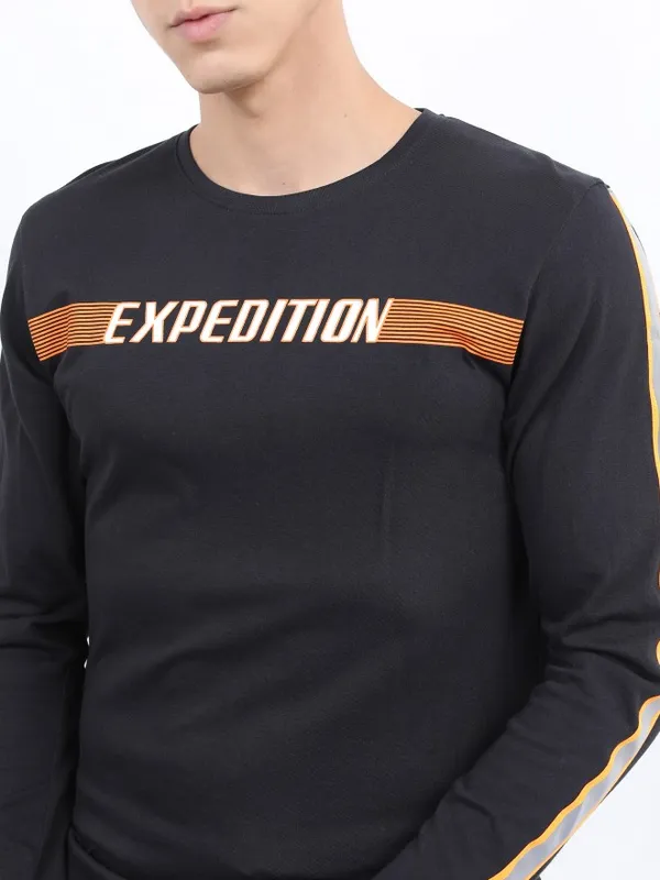  Locomotive Men Navy Blue Printed Round Neck T-Shirts