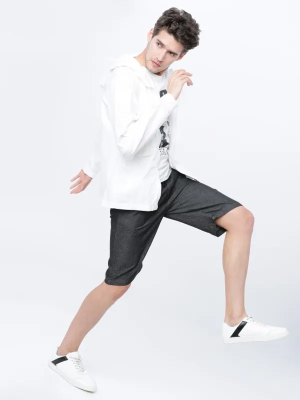  Highlander Men Black Slim Fit Denim Shorts Shorts
