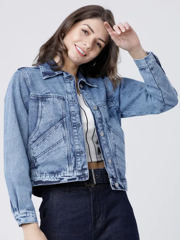  Tokyo Talkies Women Blue Denim Jacket Jackets