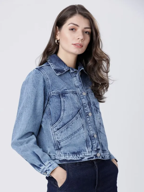  Tokyo Talkies Women Blue Denim Jacket Jackets