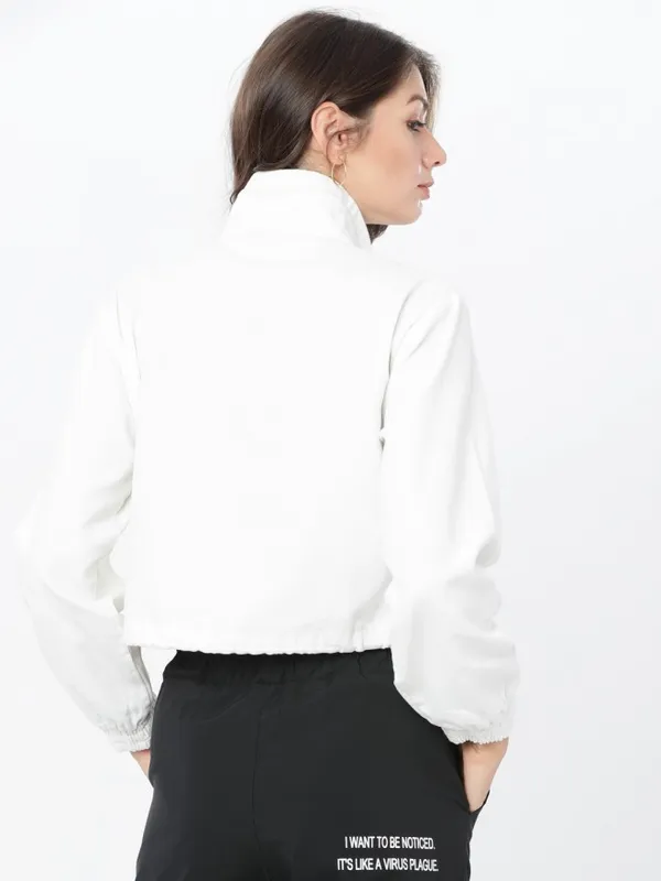  Tokyo Talkies Women Off White Open Front Jacket Jackets