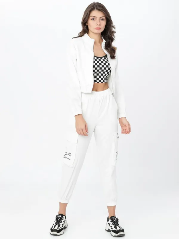  Tokyo Talkies Women Off White Open Front Jacket Jackets