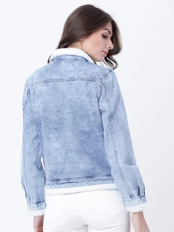  Tokyo Talkies Women Blue Denim Jacket Jackets