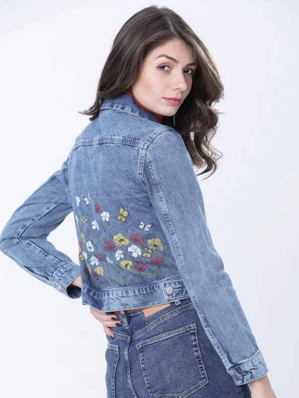  Tokyo Talkies Women Blue Denim Jacket Jackets