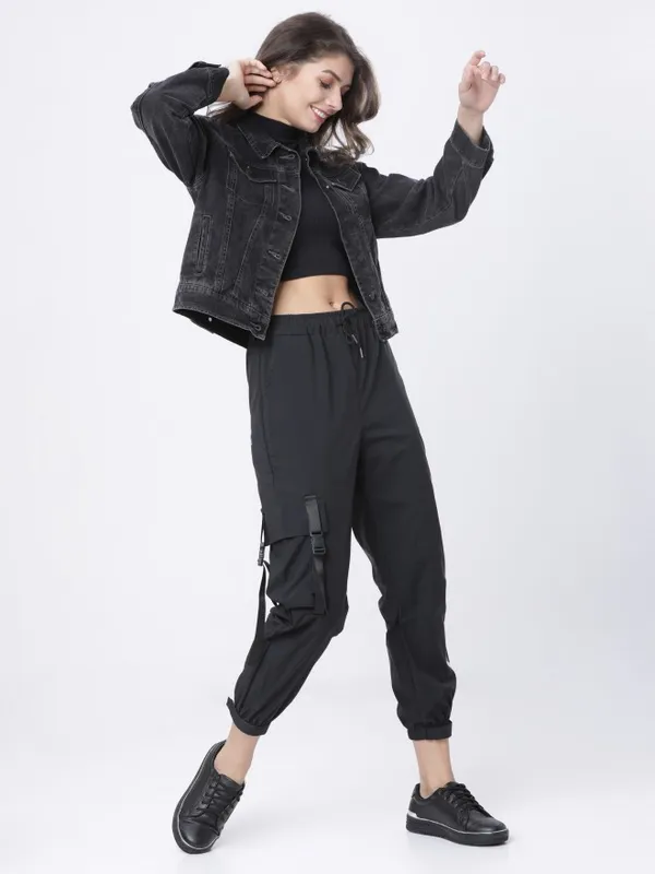  Tokyo Talkies Women Grey Denim Jacket Jackets