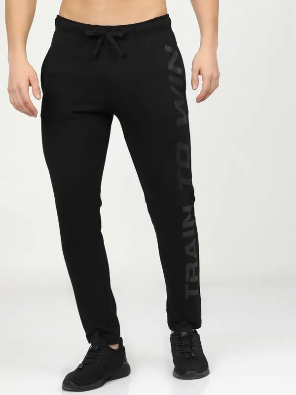  Highlander Men Black Slim Fit Track Pants