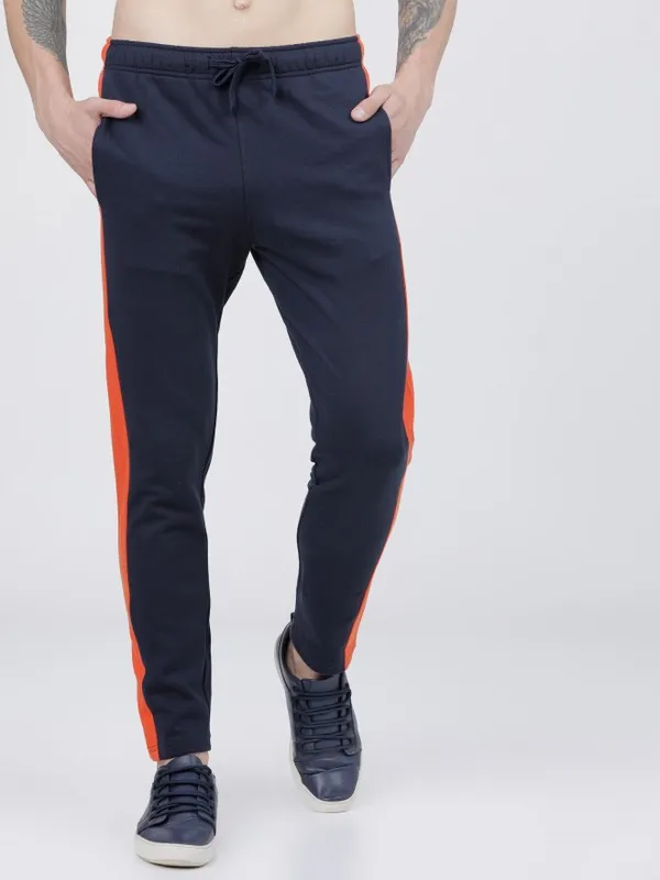  Locomotive Men Navy Blue Slim Fit Track Pants