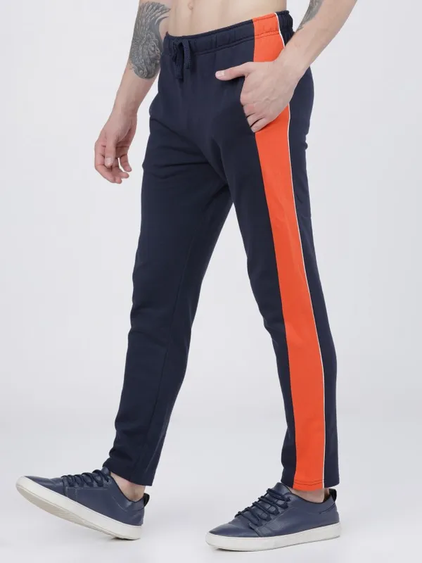  Locomotive Men Navy Blue Slim Fit Track Pants