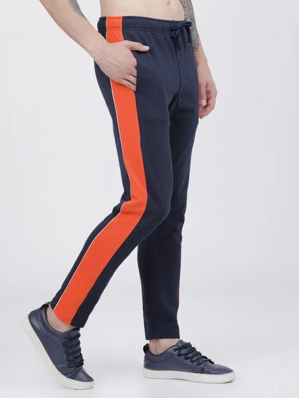  Locomotive Men Navy Blue Slim Fit Track Pants