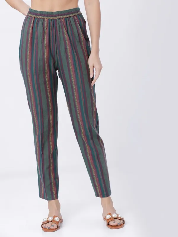 Striped Regular Fit Casual Trousers