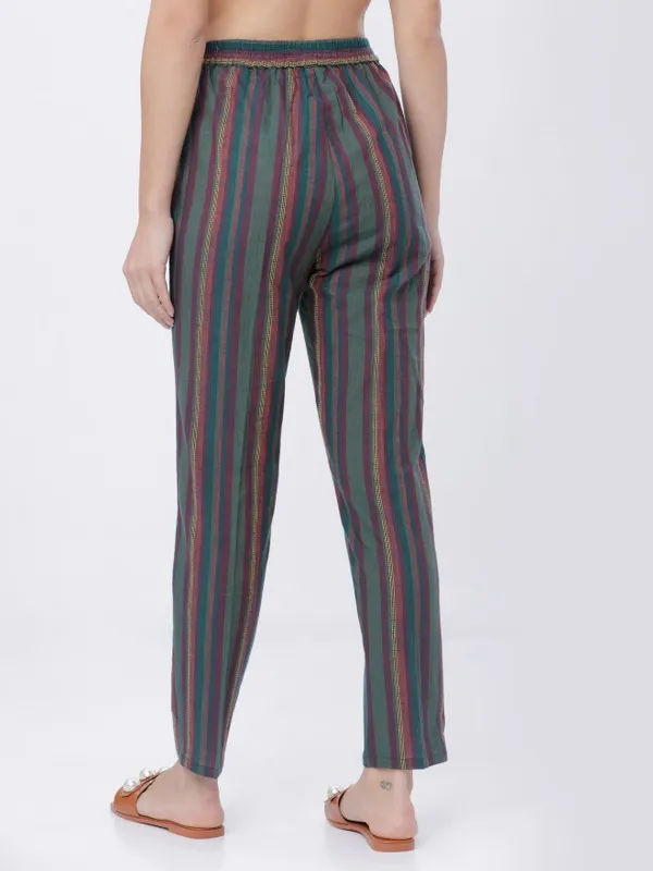 Striped Regular Fit Casual Trousers