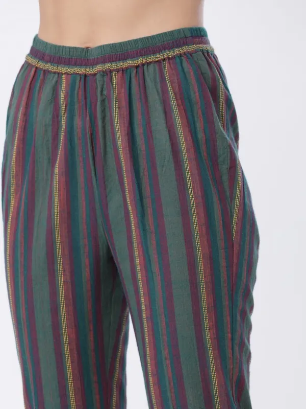 Striped Regular Fit Casual Trousers