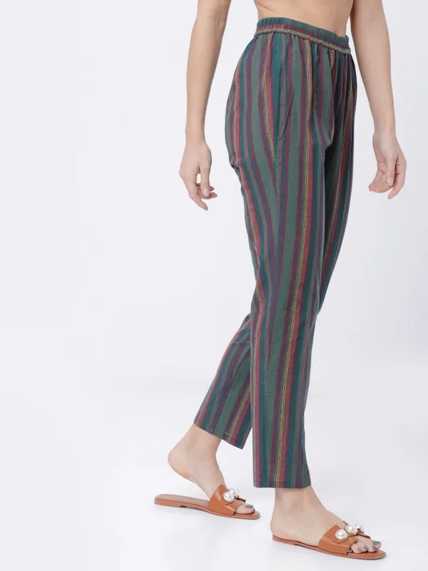 Striped Regular Fit Casual Trousers