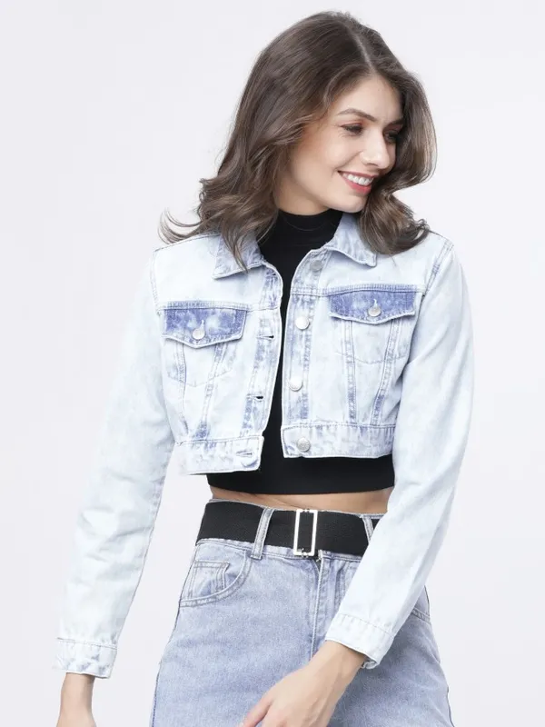  Tokyo Talkies Women Blue Denim Jacket Jackets