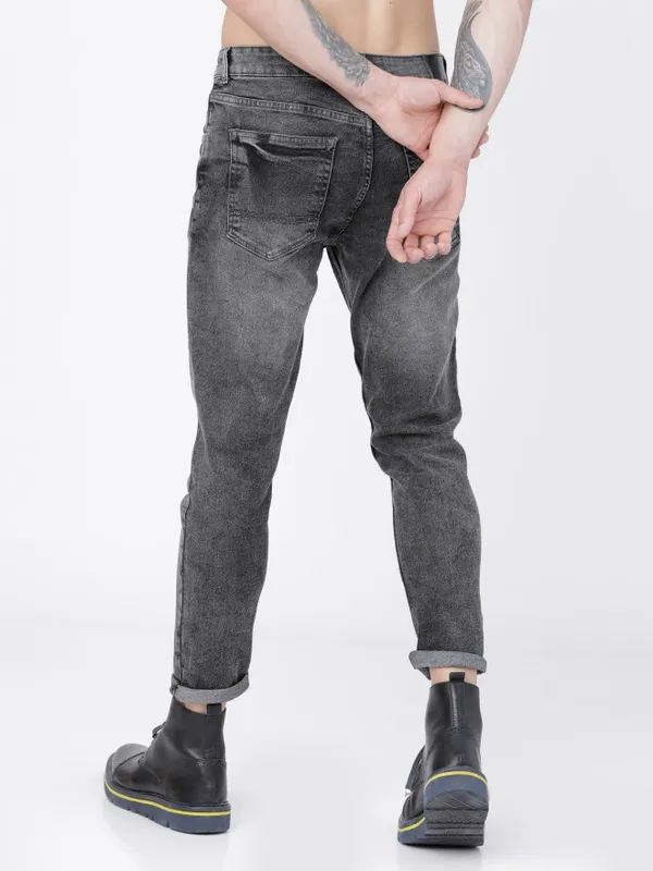  Highlander Men Grey Tapered Fit Clean Look Jeans