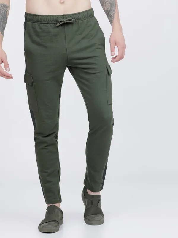  HIGHLANDER Men Olive Slim Fit Track Pants