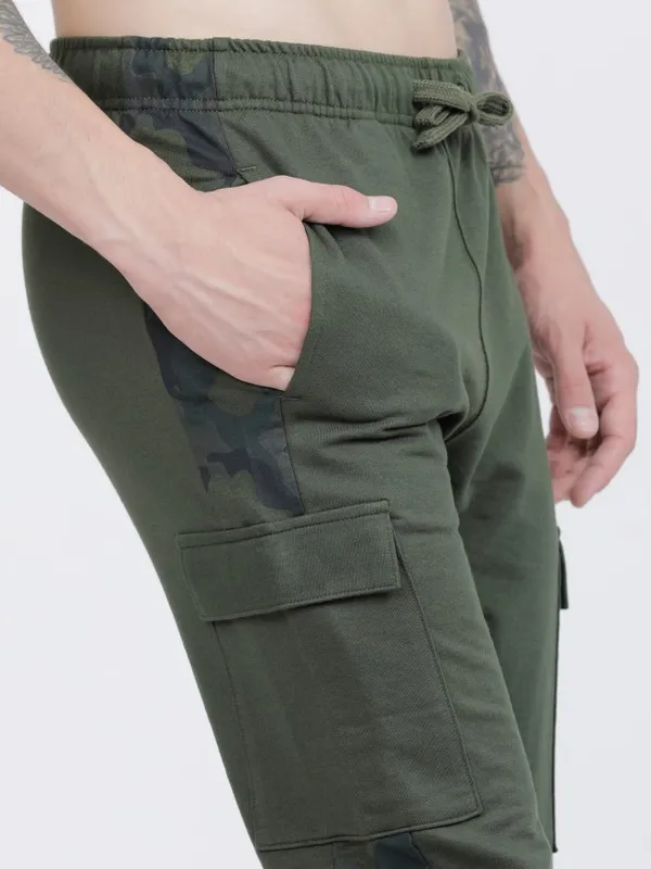  HIGHLANDER Men Olive Slim Fit Track Pants