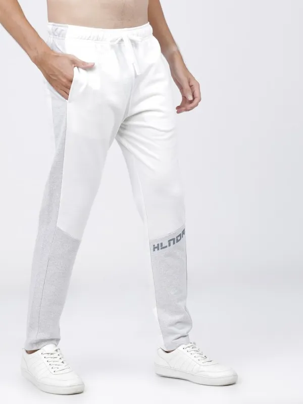  Highlander Men White Slim Fit Track Pants