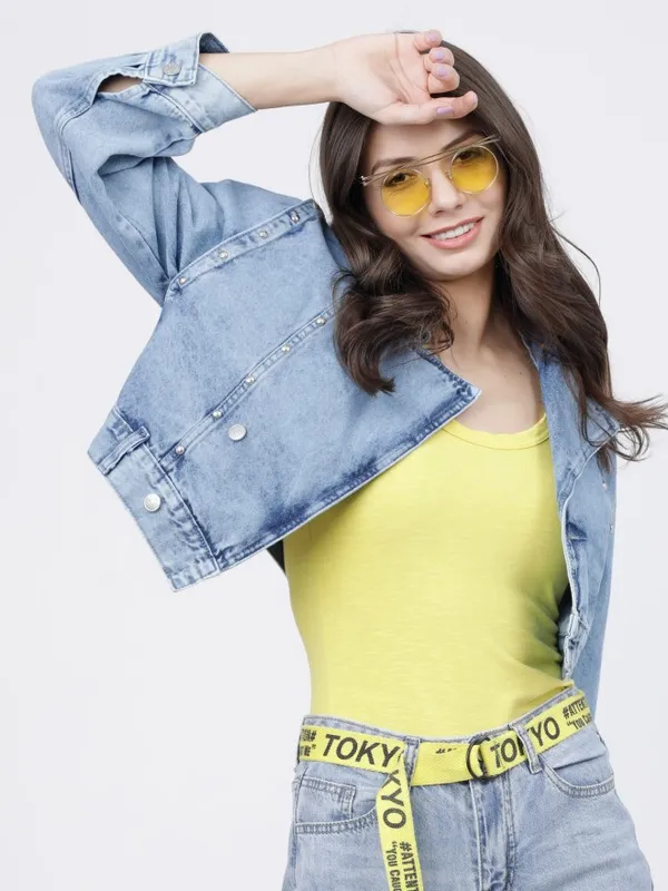  Tokyo Talkies Women Blue Denim Jacket Jackets