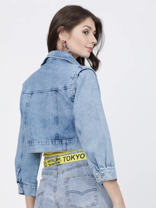  Tokyo Talkies Women Blue Denim Jacket Jackets