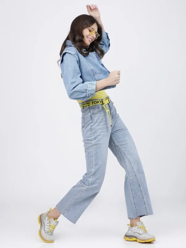  Tokyo Talkies Women Blue Denim Jacket Jackets
