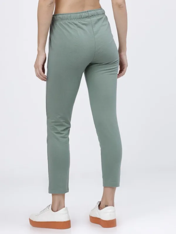  Tokyo Talkies Women Green Slim Fit Track Pants