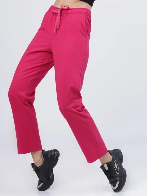  Tokyo Talkies Women Pink Straight Fit Track Pants