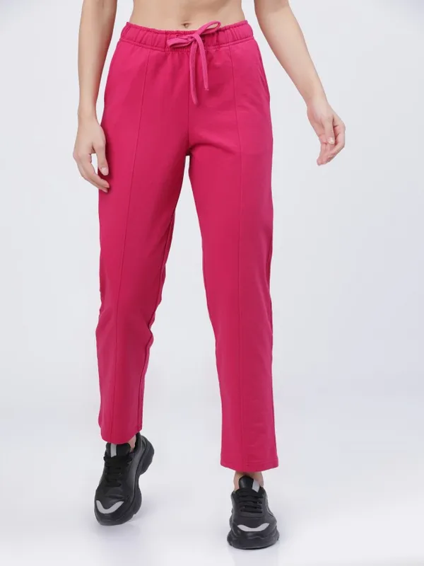  Tokyo Talkies Women Pink Straight Fit Track Pants