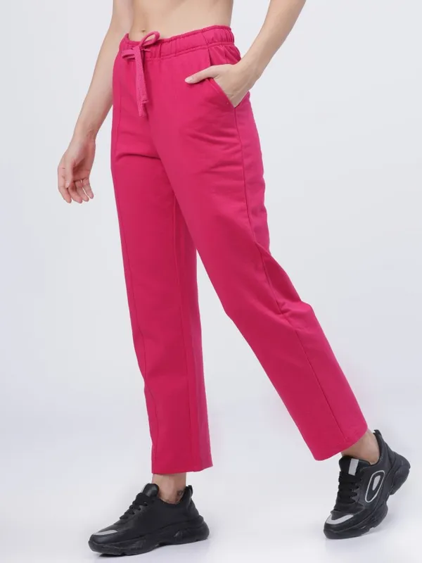  Tokyo Talkies Women Pink Straight Fit Track Pants