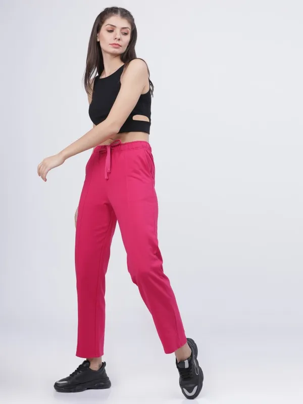  Tokyo Talkies Women Pink Straight Fit Track Pants