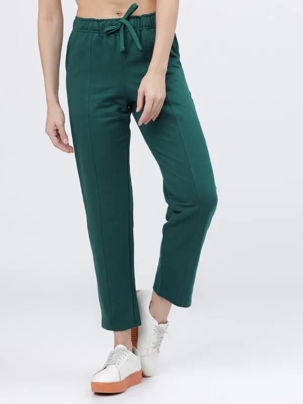  Tokyo Talkies Women Green Straight Fit Track Pants