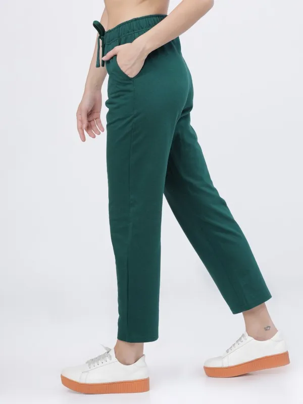  Tokyo Talkies Women Green Straight Fit Track Pants