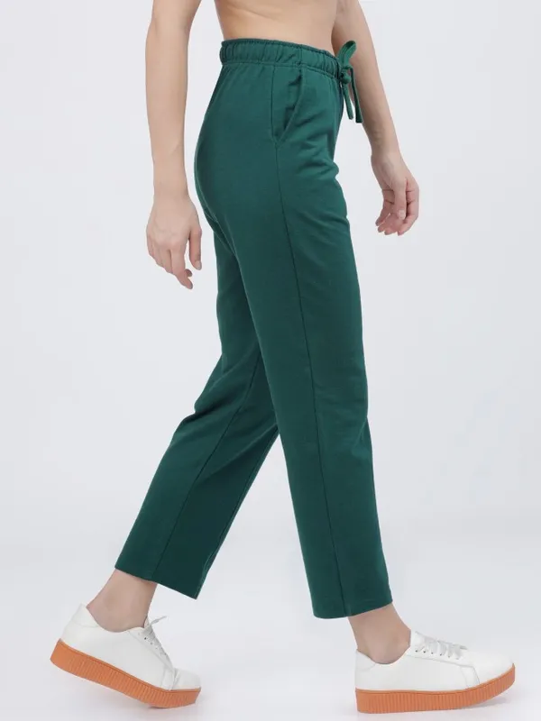  Tokyo Talkies Women Green Straight Fit Track Pants