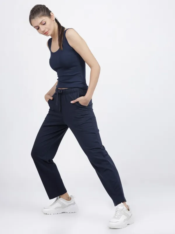  Tokyo Talkies Women Navy Blue Straight Fit Track Pants