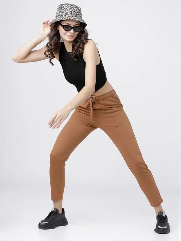  Tokyo Talkies Women Brown Slim Fit Track Pants