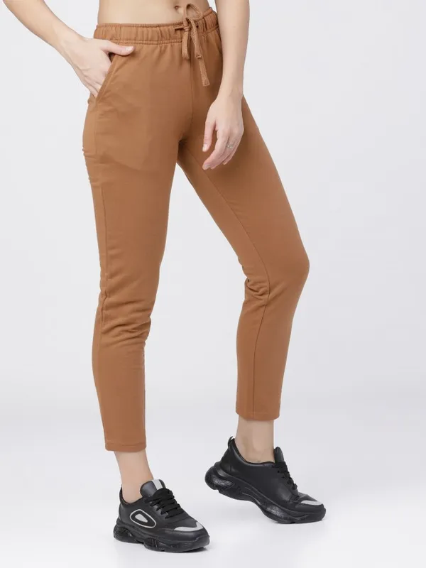  Tokyo Talkies Women Brown Slim Fit Track Pants