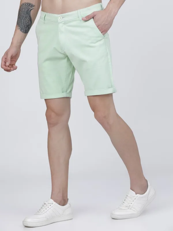  HIGHLANDER Men Green Slim Fit Regular Shorts Shorts