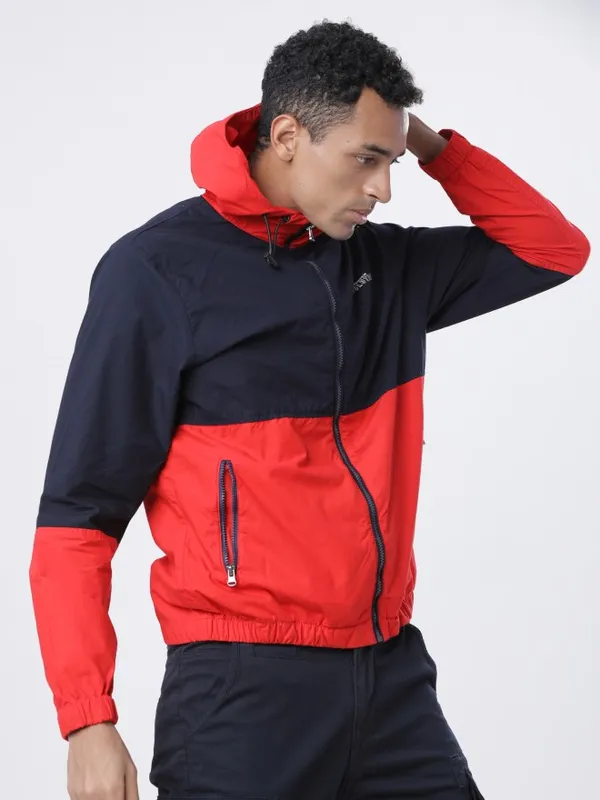 Red/Navy Blue Cotton Jacket