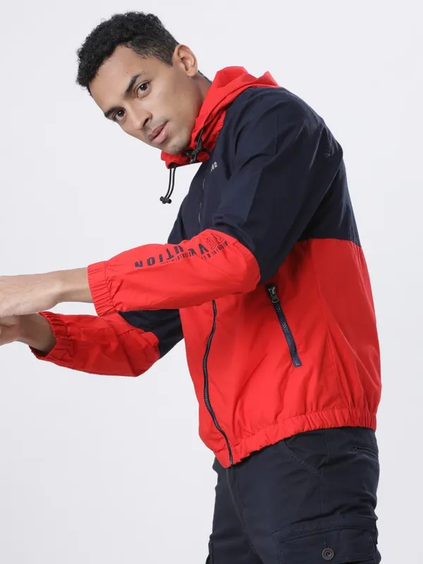 Red/Navy Blue Cotton Jacket