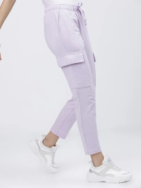  Tokyo Talkies Women Lavender Slim Fit Track Pants