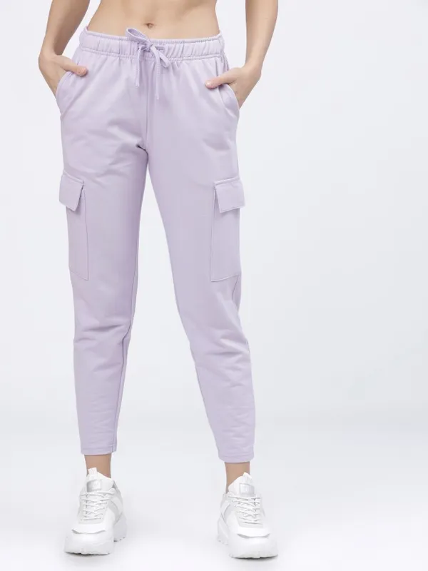  Tokyo Talkies Women Lavender Slim Fit Track Pants