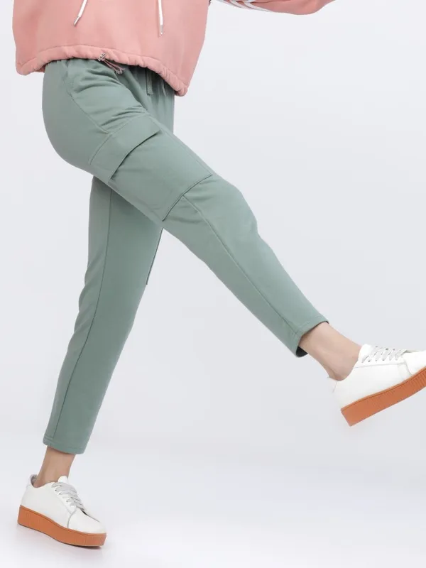  Tokyo Talkies Women Green Slim Fit Track Pants